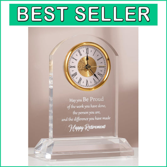 Elegant Quartz Desk Clock with Plaque - Perfect Retirement Gift for Loved Ones