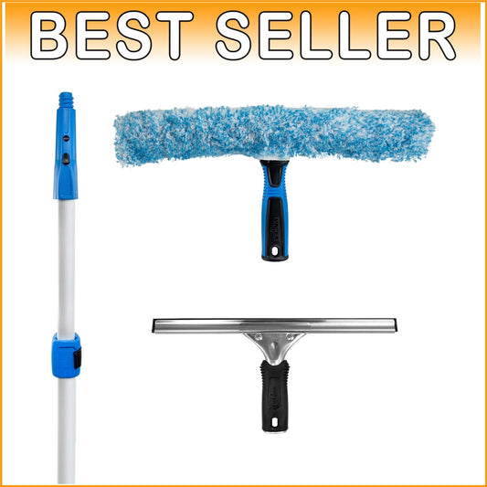 All-in-One Professional Window Cleaning Kit with Telescopic Pole & Squeegee