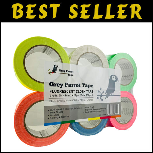 Vibrant Neon Glow Tape - 6-Pack, 66ft Rolls, ideal for DIY Decorations & Parties