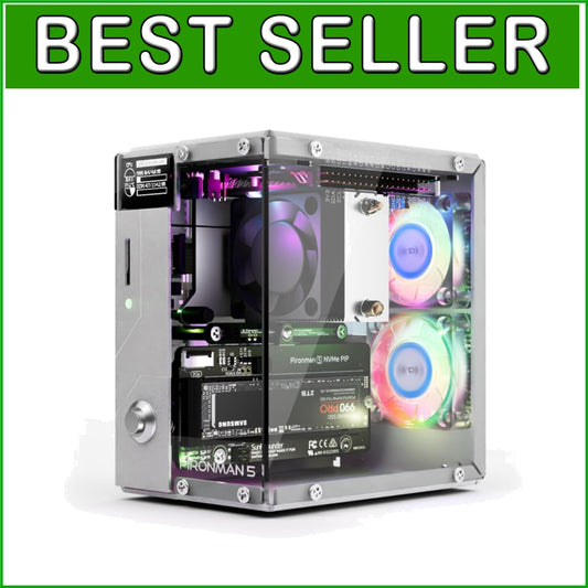 Durable Aluminum Raspberry Pi 5 Mini PC Case with OLED Display & RGB Lighting