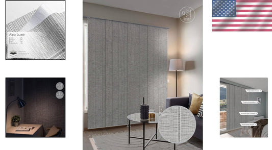 Blackout Adjustable Patio Door Blinds - Thermal Insulated & Cordless Design