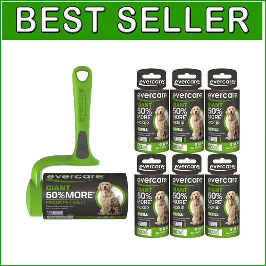 Premium Giant Pet Hair Roller Bundle with Refill Rolls - Quick Clean for Pets