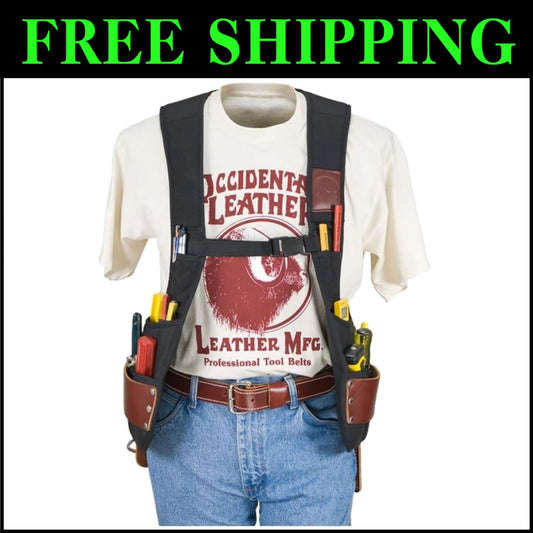 Adjustable Leather Tool Vest with Dri-Lex Lining for Ultimate Comfort on the Job