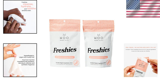Freshies All-Natural Feminine Intimacy Wipes - 30 Count with Aloe Vera & Coconut