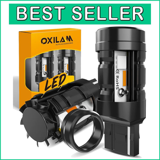 Amber Yellow 7443 Blinker Bulbs - 4000 Lumen, Long Life, Error-Free Performance