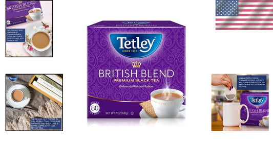 British Blend Premium Black Tea: Authentic English Breakfast, 80 Bags Pack of 12