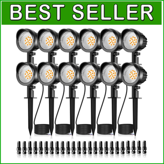 Energy-Efficient 7W LED Outdoor Spotlights - 12-Pack, Weather-Resistant Design