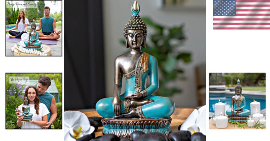 Enlightenment Buddha Statue 12.5" - Colorful Zen Decor for Spiritual Living