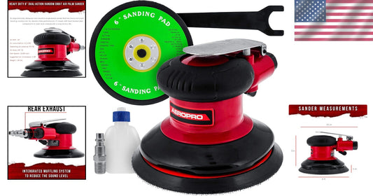 High-Performance 6" Dual-Action Palm Sander - Ideal for Automotive & More