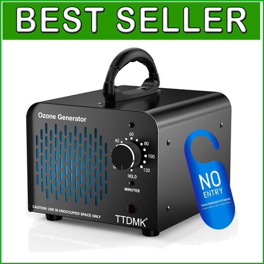 Durable Black Ozone Generator - 58,000mg/h for Smoke, Pet, and Air Quality