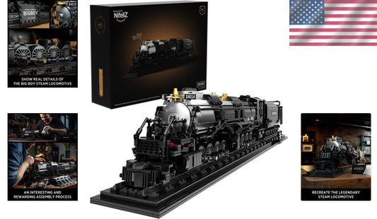 Elegant 1,818 Piece Articulated Steam Train Model - Gift Boxed & Ready to Build