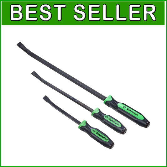 Ergonomic Dominator Curved Pry Bar Set - Green Handles for Maximum Comfort