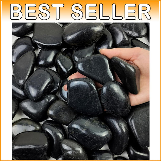 Premium Black River Pebbles - 40lbs for Aquariums, Gardens & Planters - 2-3 Inch