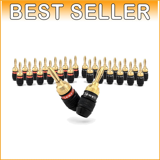 14 Pairs of Gold-Plated Deadbolt Banana Plugs - Quick Connect Audio Solution