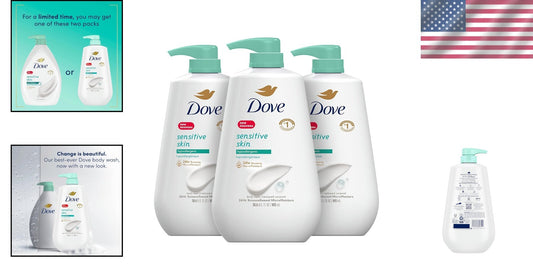 Cruelty-Free Body Wash for Sensitive Skin - 3 x 30.6 oz, Eco-Friendly Packaging