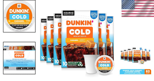 Bold Caramel Flavored Dunkin’ Iced Coffee K-Cup Pods - 60 Total Pods Inside