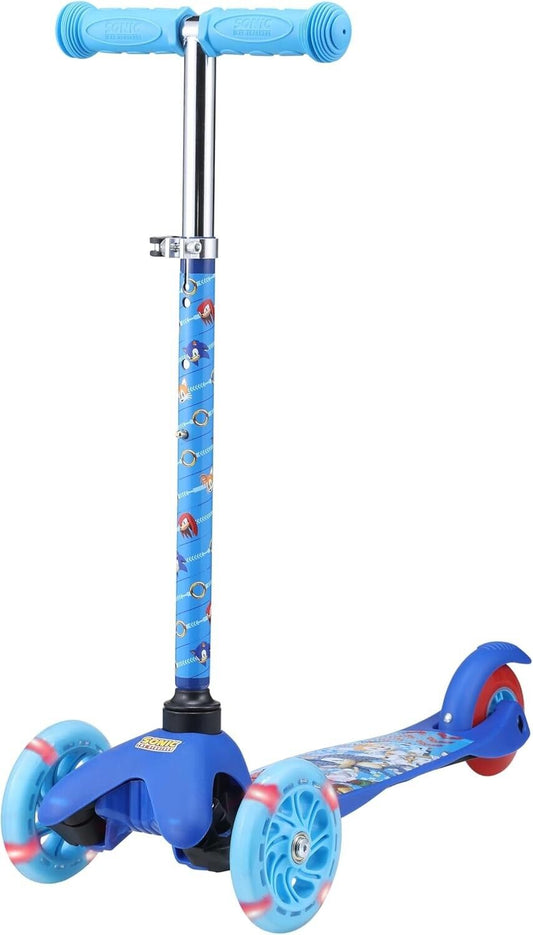 Adjustable Sonic Scooter for Kids Aged 3-5 - Light Up Wheels & Stability
