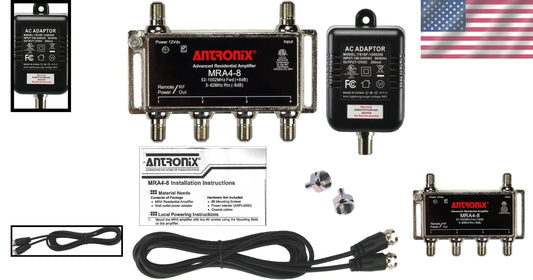 Advanced 4-Port Cable TV Amplifier - Boost UHF/VHF/FM Reception Effortlessly