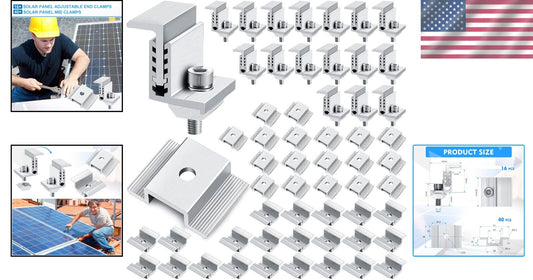 Durable Solar Panel Mid Clamps with Adjustable End Clamps - Easy Install