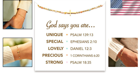 Christian Jewelry: Elegant Cross Bracelet with Gift Card - Perfect for Sisters