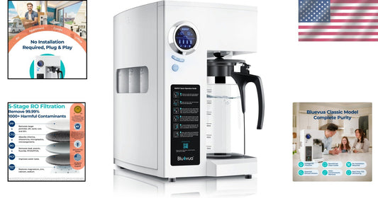 Efficient Countertop Water Filtration System with 4 Filters & Mineral Enrichment