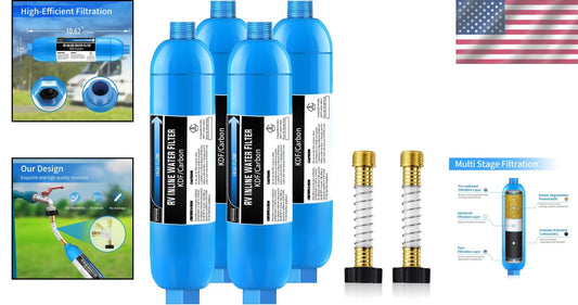 Multi-Use NSF Certified RV and Marine Water Filters - Reduces Odors and Sediment