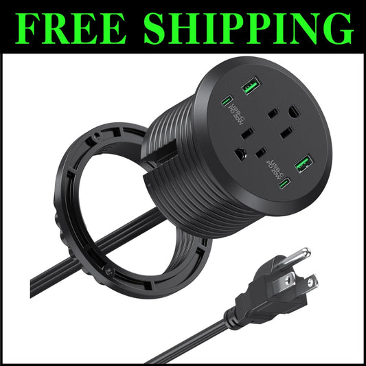 Versatile Desktop Power Station - 40W Charging Solution with Flush-Mount Design