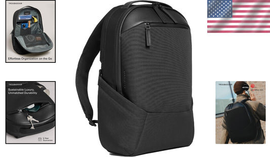 Eco-Friendly Waterproof Laptop Backpack with Luggage Sleeve - Fits 17" Laptops