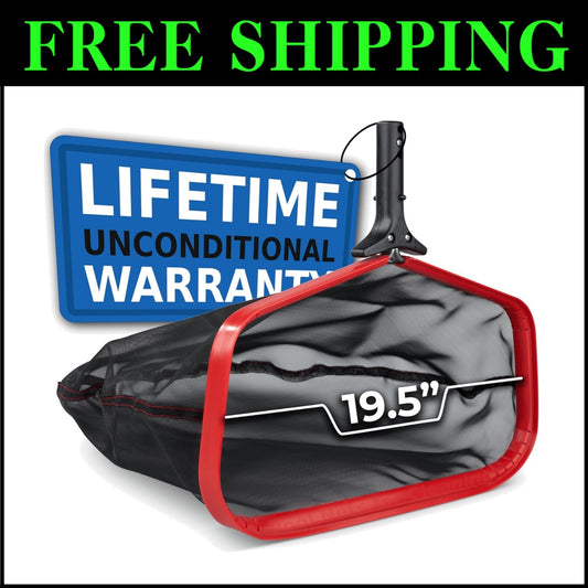19" Fine Mesh Pool Net with Deep Bag - Fast & Efficient Skimming Solution