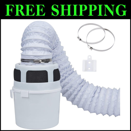 Compact 3-in-1 Dryer Vent Kit with Double Layer Filter Bucket for Small Spaces