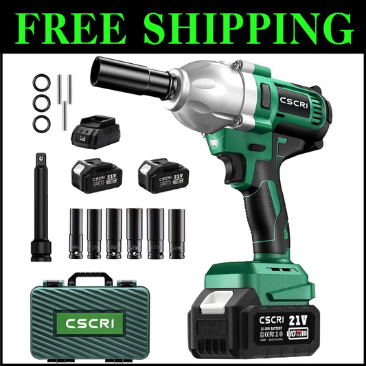 Cordless Impact Wrench Kit - 1/2 inch Brushless 740 Ft-lbs Torque Lightweight