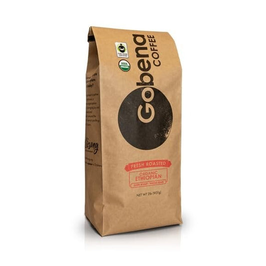 Fair Trade Organic Ethiopian Yirgacheffe Whole Bean Dark Roast Coffee, 32 oz