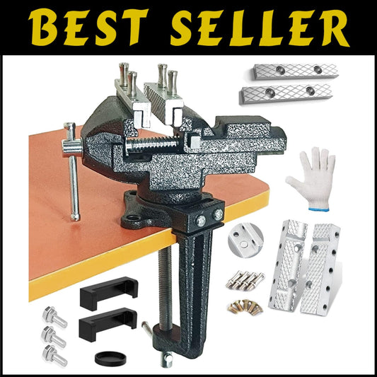 3.3" Table Vise - Heavy-Duty Alloy Steel with Quick Release & Swivel Base