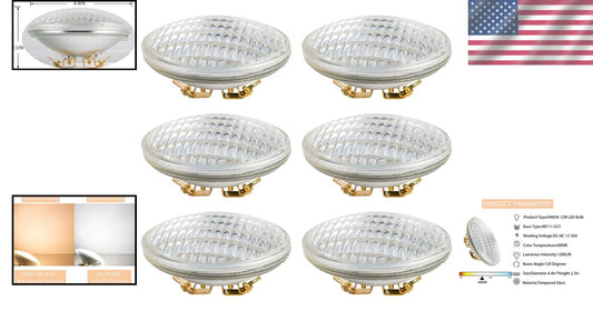 Energy Efficient 12V LED Landscape Light 6-Pack - 1280 Lumens Stunning Quality