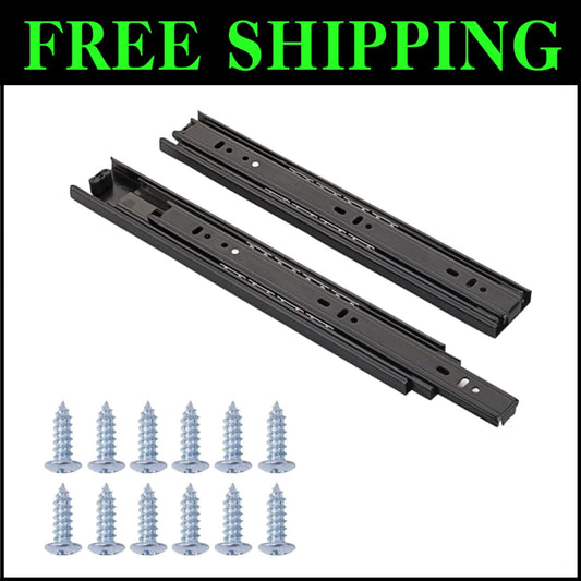 4-Pair Full Extension Ball Bearing Drawer Slides - 16 Inch, 100 lbs Capacity