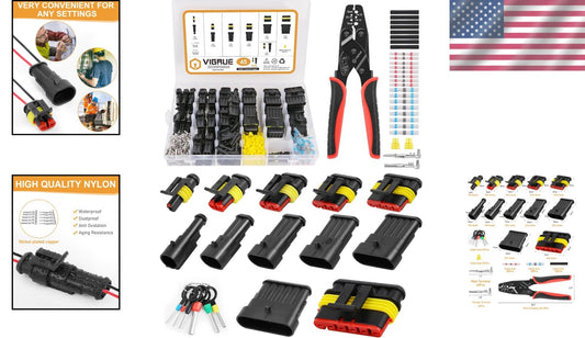 Comprehensive 947-Piece Electrical Connector Kit with Self-Adjusting Crimp Tool