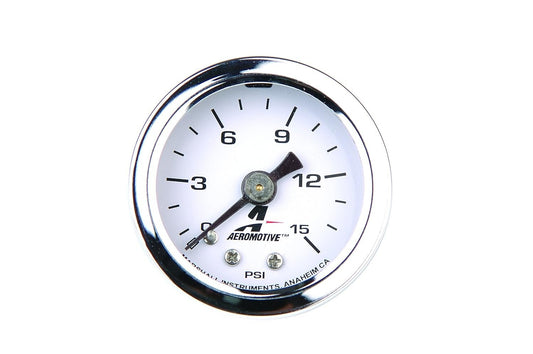 1/8" NPT Liquid-Filled Fuel Pressure Gauge 0-15 PSI - Ideal for High-Performance