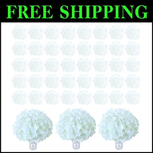 Long-Lasting 106pcs White Hydrangea Artificial Flowers for Weddings & Decor