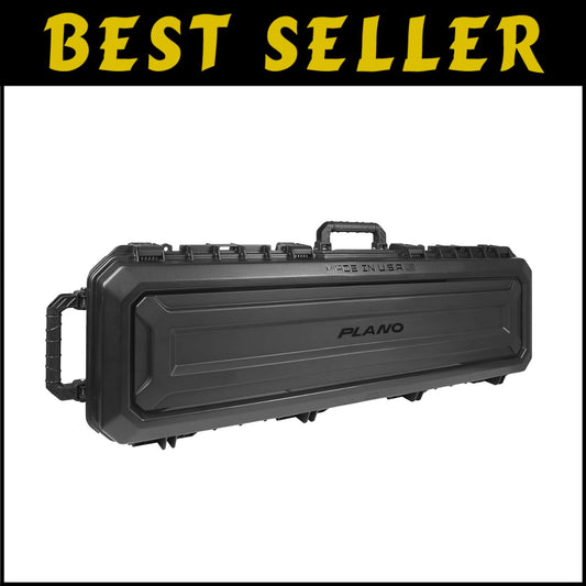 High-Strength 52-Inch All-Weather Gun Case with Swivel Handle & Lockable Latches