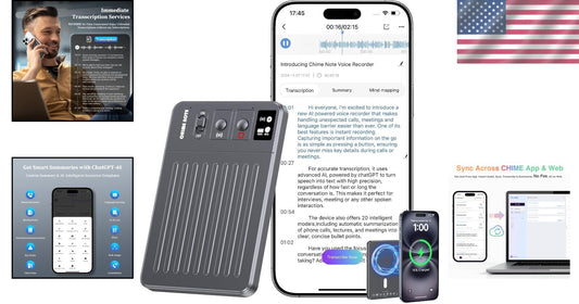 Compact AI Voice Recorder with 80-Hour Battery & App Control - 121 Languages