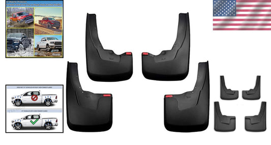 Durable ABS Mud Flaps Splash Guards Set for 2019-2024 Ram 1500 with Flares