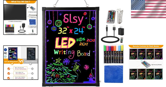 Versatile LED Message Board: 28'' x 20'' Erasable Sign with Remote Control