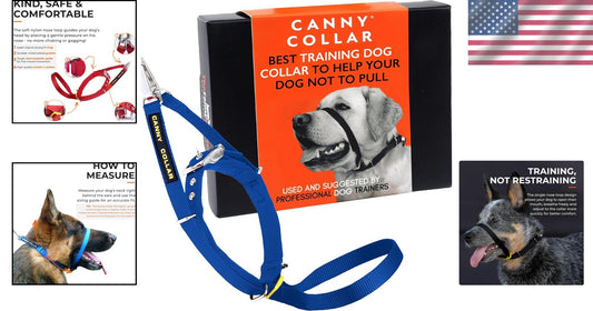 No-Pull Dog Collar for Stress-Free Walking - Gentle Head Collar in Blue, Size 2