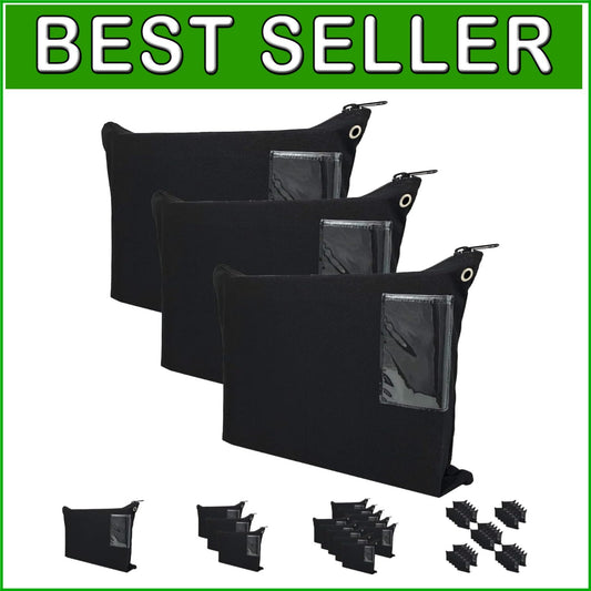 Extra Large Durable Black Canvas Mailer Transit Sack - 18" x 14" - Pack of 3