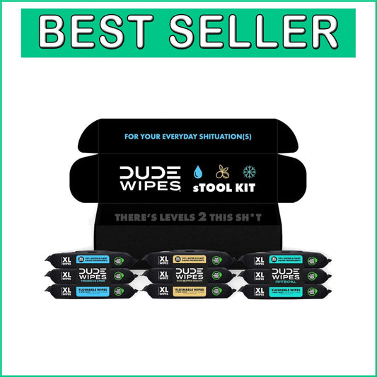 Extra-Large Flushable Wipes – 9 Pack Set, Biodegradable & Unscented Comfort