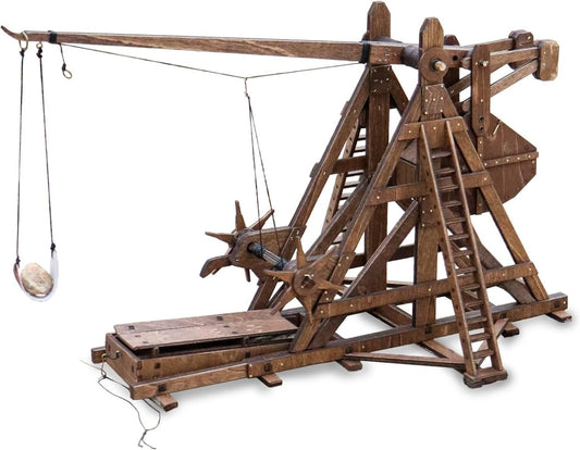 3D Wooden Trebuchet Puzzle with Functional Catapult - STEM Project for Ages 14+