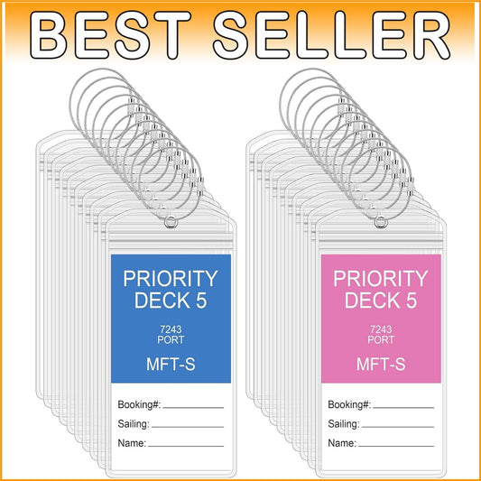 100 Sets of Waterproof Cruise Luggage Tags with Secure Stainless Steel Loops