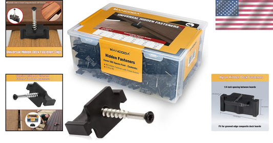 Universal Hidden Deck Fasteners - 900 Clips with Stainless Steel Screws for 5...