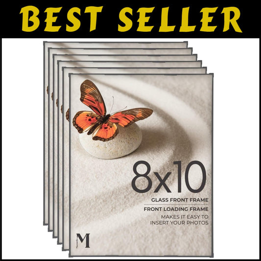 Versatile 8x10 Picture Frames Set of 6 - Display Portrait or Landscape Photos