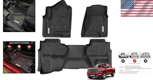 Custom Fit All Weather Floor Liners for 2014-2019 Silverado/Sierra Double Cab